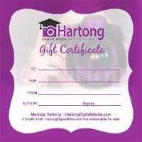 Hartong Digital Media Gift Certificates for camera lessons