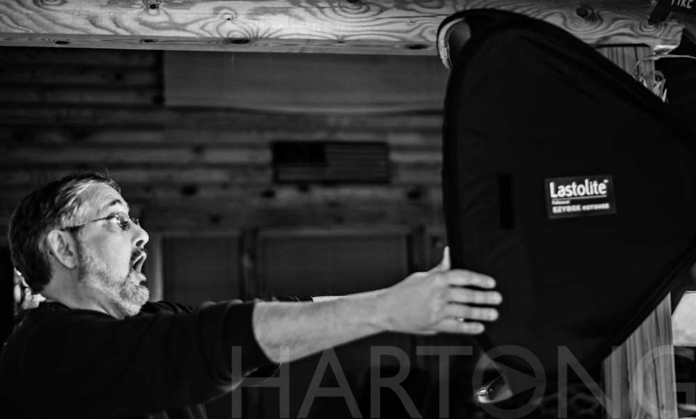 Affordable studio style lighting Lastolite Ezybox softbox with flash.